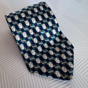 Luca Franzini Tie Rack Luxury Tie Navy Gemstone Print Silk Necktie